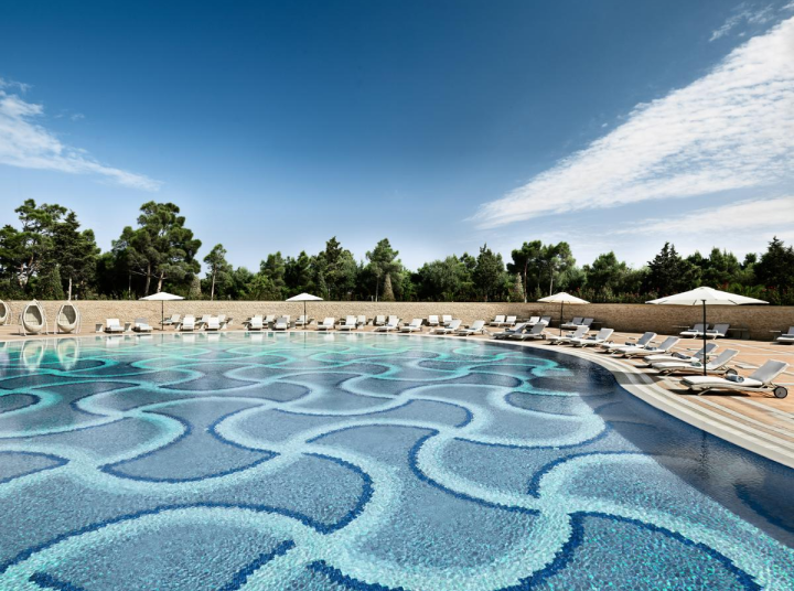Indoor and outdoor resort pools